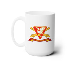 Load image into Gallery viewer, White Ceramic Mug 15oz - Army - 46th U.S. Army Artillery Group w Br - Ribbon
