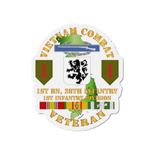 Load image into Gallery viewer, Die-Cut Magnets - Army - Vietnam Combat Infantry Veteran w 1st Bn 28th Inf 1st Inf Div SSI
