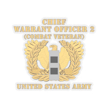 Load image into Gallery viewer, Kiss-Cut Stickers - Army - Chief Warrant Officer - CW02 - Combat Veteran - Flat - Eagle and Bar X 300

