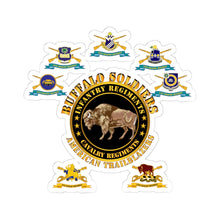 Load image into Gallery viewer, Kiss - Cut Stickers - Army - Buffalo Soldiers - Infantry - Cavalry Regiments - All DUIs X 300
