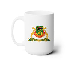 Load image into Gallery viewer, White Mug 15oz -Army - 5th Military Police Battalion w Br - Ribbon
