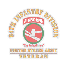 Load image into Gallery viewer, Kiss-Cut Stickers - Army - SSI - 84th Infantry Division w Airborne Tab - The Railsplitters - US Army Veteran X 300

