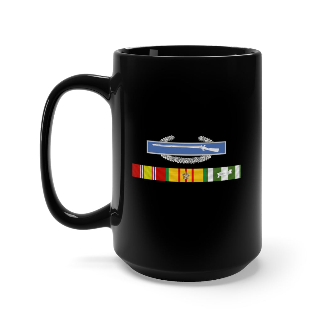 Black Mug 15oz - Army - Vietnam RIbbons SVC bar w CIB