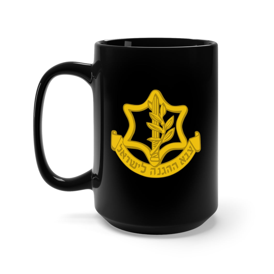 Black Mug 15oz - Badge of the Israel Defence Forces X 300