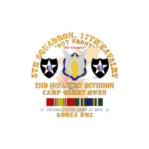 Kiss-Cut Vinyl Decals - Army - 5th Squadron, 17th Cavalry - Camp Gary Owen - 2nd ID w Map w KOREA SVC