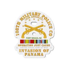 Load image into Gallery viewer, Die-Cut Magnets - Just Cause - 108th Military Police Co-Air Assault - FBNC w Svc Ribbons
