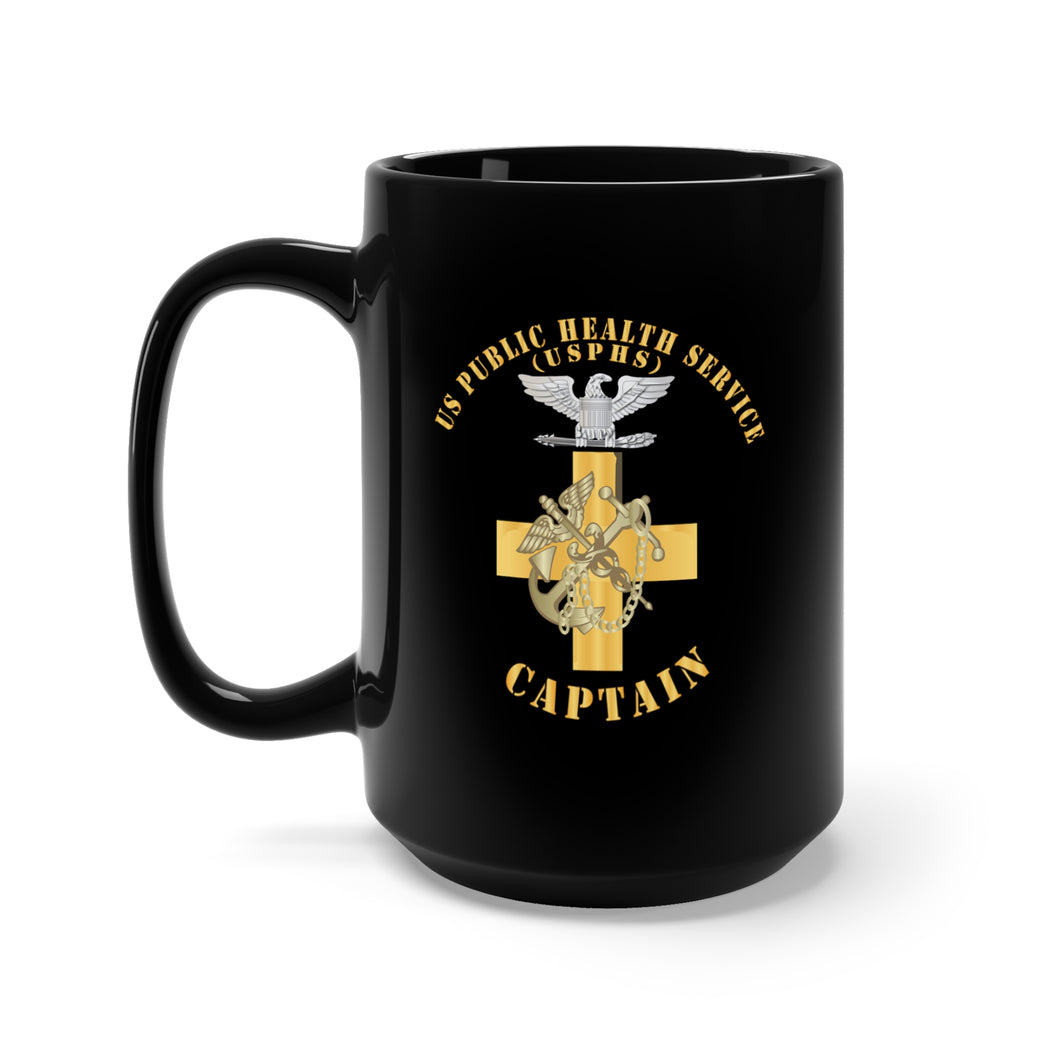 Black Mug 15oz - USPHS - USPHS - Insignia - Captain - Cpt X 300