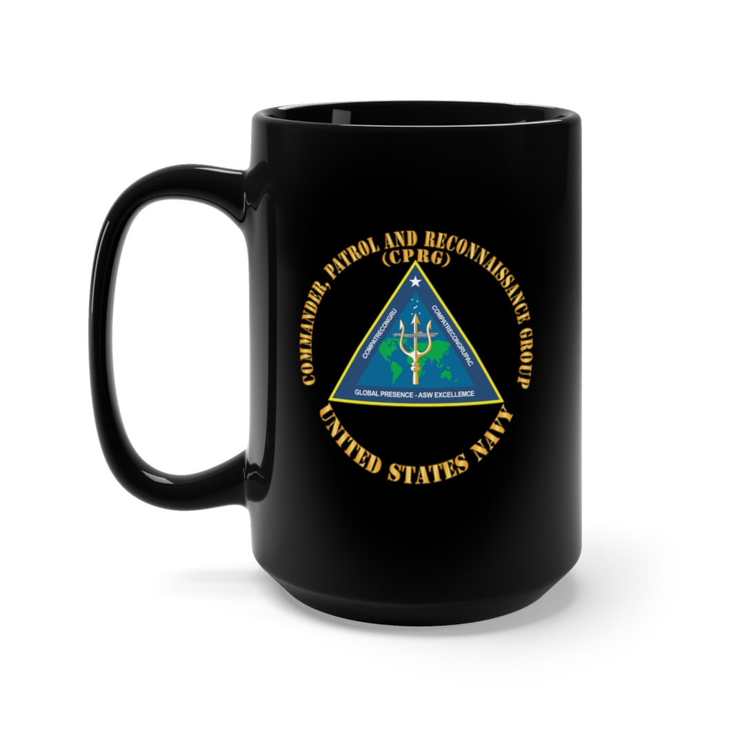 Black Mug 15oz - Navy - Commander, Patrol and Reconnaissance Group - CPRG X 300