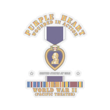 Load image into Gallery viewer, Kiss-Cut Stickers - Purple Heart - WIA w WWII SVC w Purple Heart - Pacific
