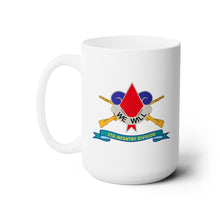 Load image into Gallery viewer, White Mug 15oz - Army - 5th Infantry Division - DUI w Br - Ribbon
