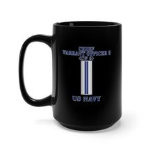 Load image into Gallery viewer, Black Mug 15oz - Navy - Rank - Chief Warrant Officer - CW5
