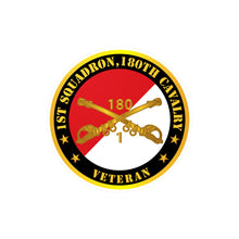 Load image into Gallery viewer, Kiss-Cut Vinyl Decals - Army - 1st Squadron, 180th Cavalry Branch Veteran - Red - White X 300
