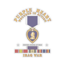 Load image into Gallery viewer, Kiss-Cut Stickers - Purple Heart - WIA w IRAQ SVC w Purple Heart Ribbon
