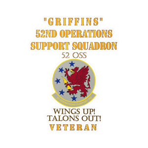 Kiss-Cut Vinyl Decals - Army - USAF - 52nd Operations Support Squadron - Griffins - Wings Up Talons Out