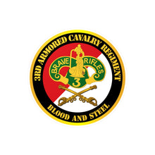 Load image into Gallery viewer, Kiss-Cut Vinyl Decals - Army - 3rd Armored Cavalry Regiment DUI - Red White - Blood and Steel

