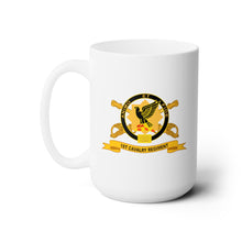 Load image into Gallery viewer, White Ceramic Mug 15oz - Army - 1st Cavalry Regiment w Br - Ribbon
