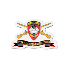 Load image into Gallery viewer, Die-Cut Magnets - 555th Parachute Infantry Battalion - SSI - Black - Red w Br - Ribbon X 300
