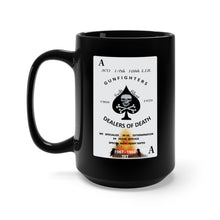 Load image into Gallery viewer, Black Mug 15oz - ACO 1-6th 198th L.I.B -Gunfighters - Death Card 67-69 Tet w Fire X 300
