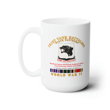 Load image into Gallery viewer, White Ceramic Mug 15oz - 761st Tank Battalion - Black Panthers - WWII EU SVC

