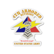 Load image into Gallery viewer, Die-Cut Magnets - Army - DUI - 4th Armored Division - Breakthrough - US Army X 300
