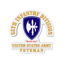 Load image into Gallery viewer, Die-Cut Magnets - Army - SSI - 65th Infantry Division - Battle-Axe - US Army Veteran X 300
