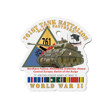 Load image into Gallery viewer, Die-Cut Magnets -SSI -Army - 761st Tank Battalion - Black Panthers - w Tank w SSI WWII  EU SVC
