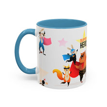 Load image into Gallery viewer, Accent Coffee Mug (11, 15oz) - Superhero Animals
