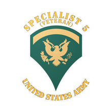 Load image into Gallery viewer, Kiss-Cut Vinyl Decals - Army - Enlisted - SPEC 5 - Specialist 5  - Std - Veteran X 300
