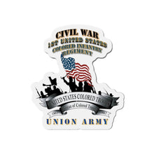 Load image into Gallery viewer, Die-Cut Magnets -SSI -Civil War - 1st United States Colored Infantry Regiment with USCT Bureau Banner - USA X 300

