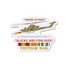 Load image into Gallery viewer, Die-Cut Magnets - AH-1 Cobra - Snake Attack - Slicks are for Kids w VN SVC
