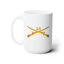 Load image into Gallery viewer, White Ceramic Mug 15oz - Army - 24th Infantry Regiment Branch wo Txt
