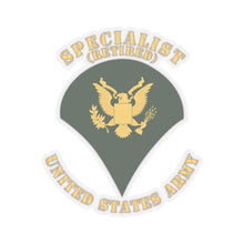 Load image into Gallery viewer, Kiss-Cut Stickers - Army - Specialist - SP4 - Retired - Flat X 300
