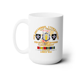 White Mug 15oz -Army - 5th Squadron, 17th Cavalry - Camp Stanton - 2nd ID w Map w KOREA SVC