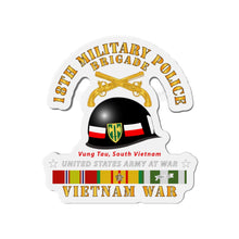 Load image into Gallery viewer, Die-Cut Magnets - Army - 18th MP Brigade - Helmet -  Vietnam w SVCV1
