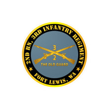 Load image into Gallery viewer, Kiss-Cut Vinyl Decals - Army - 2nd Bn 3rd Infantry Regiment - Ft Lewis, WA - The Old Guard w Inf Branch
