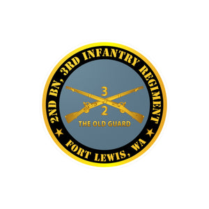 Kiss-Cut Vinyl Decals - Army - 2nd Bn 3rd Infantry Regiment - Ft Lewis, WA - The Old Guard w Inf Branch