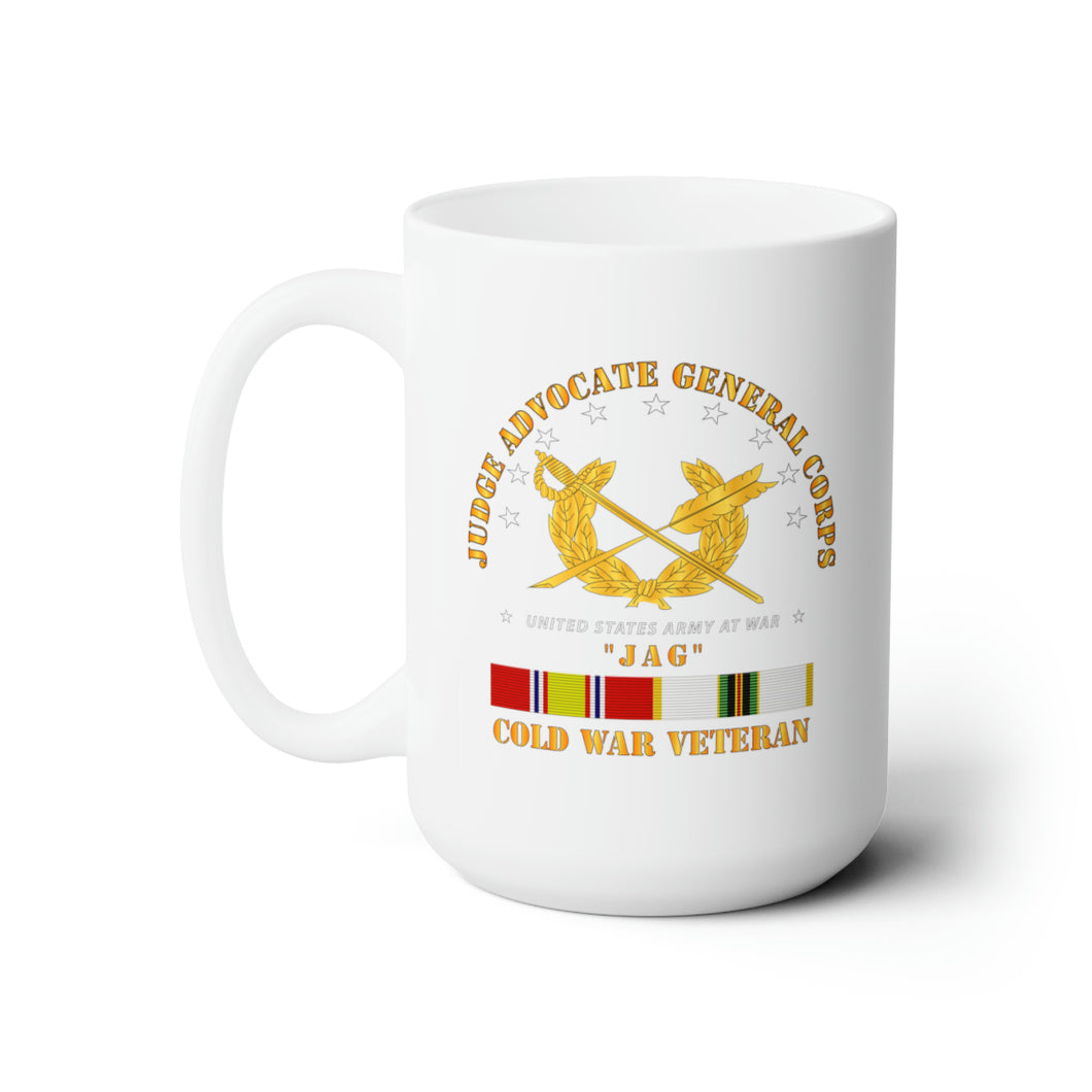 White Ceramic Mug 15oz - Army - JAG Branch w COLD SVC