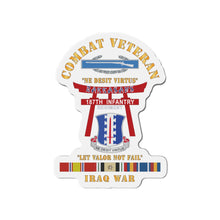 Load image into Gallery viewer, Die-Cut Magnets - Army - Combat Veteran - 187th Infantry Regiment - Torii, Rakkasans, Let Valor Not Fail, English, Latin w CIB w IRAQ SVC X 300
