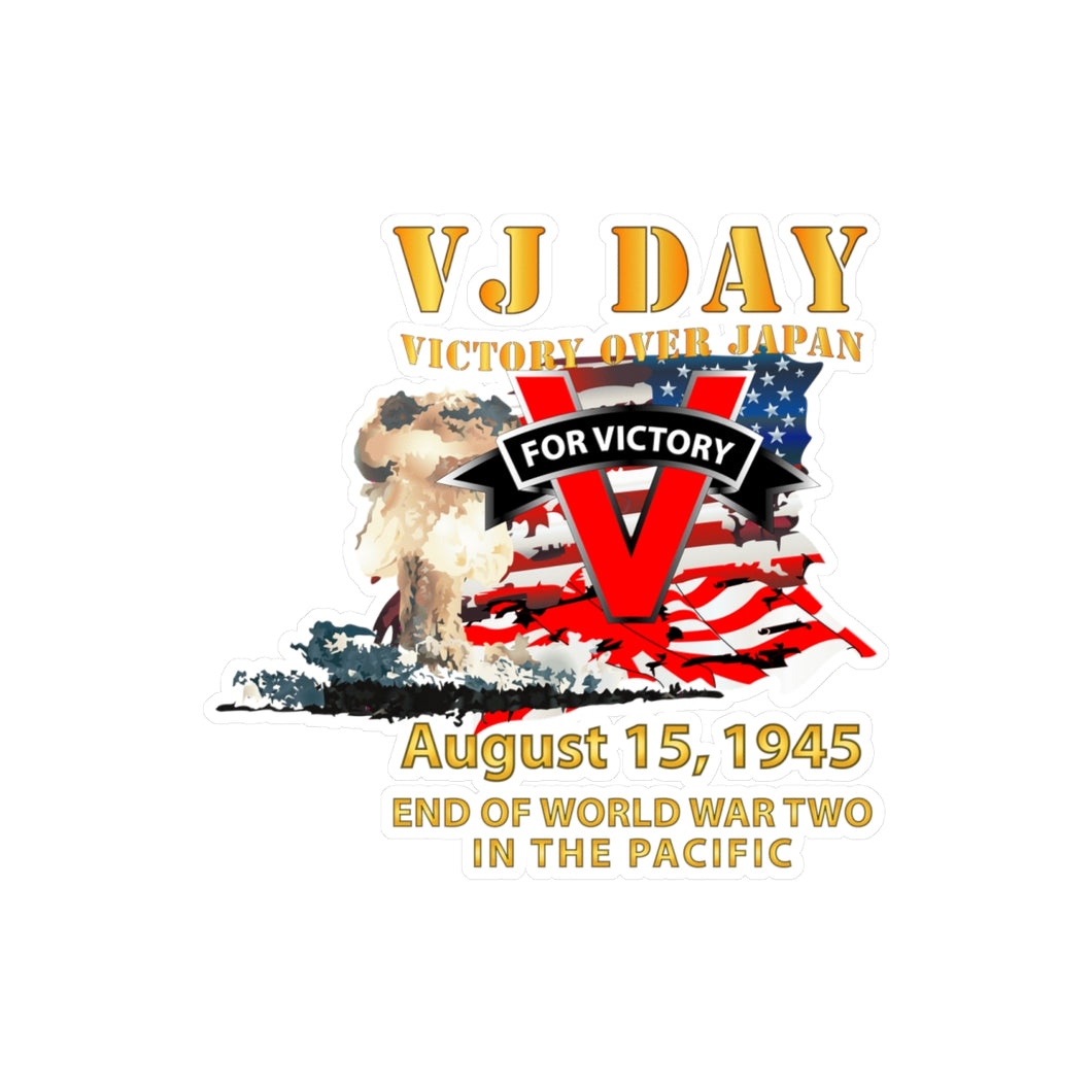 Kiss-Cut Vinyl Decals - Army - VJ Day - Victory Over Japan Day - End WWII in Pacific