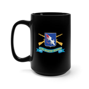 Black Mug 15oz - Army - 423rd Infantry Regiment - DUI w Br - Ribbon X 300