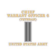 Load image into Gallery viewer, Kiss-Cut Stickers - Army - Chief Warrant Officer 6 - CW06 - Veteran - Flat - X 300
