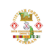 Load image into Gallery viewer, Kiss-Cut Vinyl Decals - Army - Vietnam Combat Veteran w 20th Engineer Brigade  SSI - Dong Tam X 300
