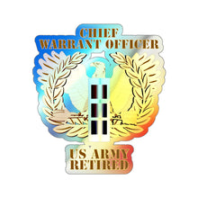 Load image into Gallery viewer, Holographic Die-cut Stickers - Warrant Officer - CW3 - Retired
