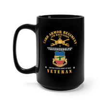 Load image into Gallery viewer, Black Mug 15oz - Army - 4th Battalion 73rd Armor Regiment,Thunderbolts - Veteran W DUI - Br X 300
