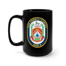Load image into Gallery viewer, Black Mug 15oz - Navy - USS John L. Canley (ESB-6) - Navy Chiefs Mess - V2
