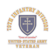 Load image into Gallery viewer, Kiss-Cut Stickers - Army - SSI - 79th Infantry Division - Cross of Lorraine - US Army Veteran X 300
