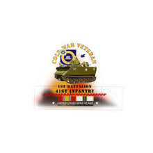 Load image into Gallery viewer, Kiss-Cut Vinyl Decals - Army - Cold War Vet - 1st Bn 41st Infantry - M113 APC  w COLD SVC
