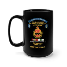 Load image into Gallery viewer, Black Mug 15oz - 8th Infantry Division Scroll - 3rd Bn, 16th Field Artillery Regiment - Baumholder Germany - Cold War Vet w COLD SVC X 300
