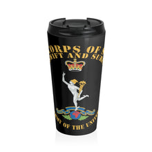 Load image into Gallery viewer, Stainless Steel Travel Mug - UK - Royal Corps of Signals - Swift and Sure - Army of UK X 300

