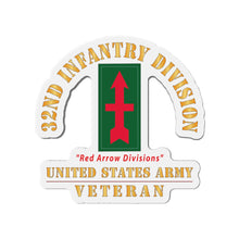 Load image into Gallery viewer, Die-Cut Magnets - Army - SSI - 32nd Infantry Division - Red Arrow Division - US Army Veteran X 300
